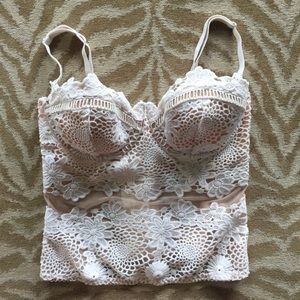 Victoria’s Secret Nude Embroidered Bustier Bra